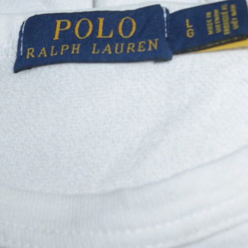 Ralph Lauren Men’s White Crew Neck Cotton Sweatshirt Size L
