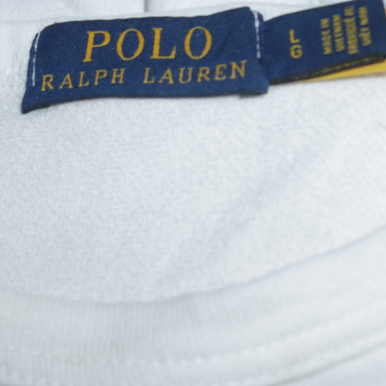 Ralph Lauren Men’s White Crew Neck Cotton Sweatshirt Size L