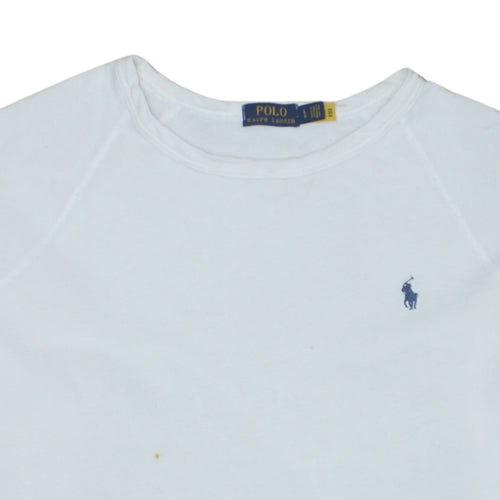 Ralph Lauren Men’s White Crew Neck Cotton Sweatshirt Size L