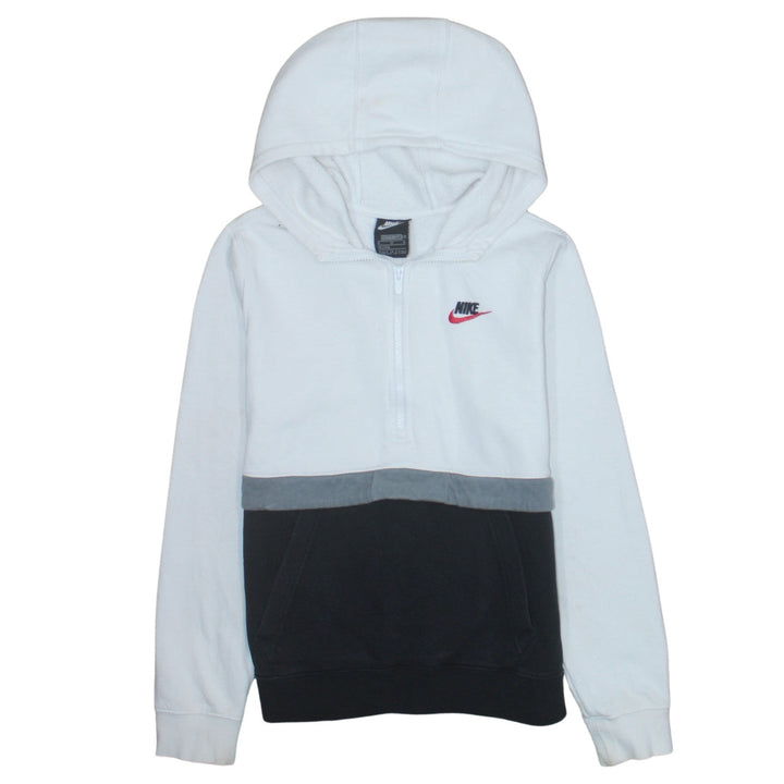 Nike Boys White Colourblock Fleece 1/2 Zip Hoodie XL 158-170cm