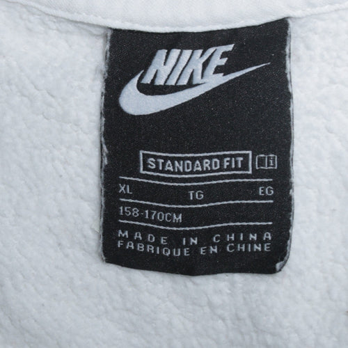 Nike Boys White Colourblock Fleece 1/2 Zip Hoodie XL 158-170cm