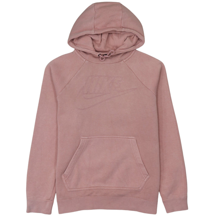 Nike Women's Pink Pullover Hoodie M Fleece Lined Sportswear