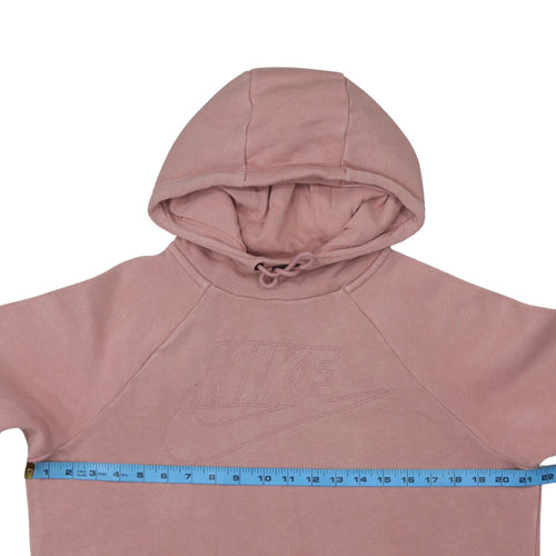 Nike Women's Pink Pullover Hoodie M Fleece Lined Sportswear