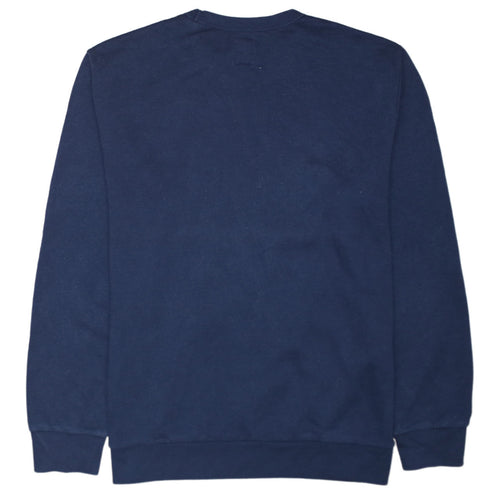 GAP Women Navy Blue Logo Crew Neck Pullover Sweatshirt L
