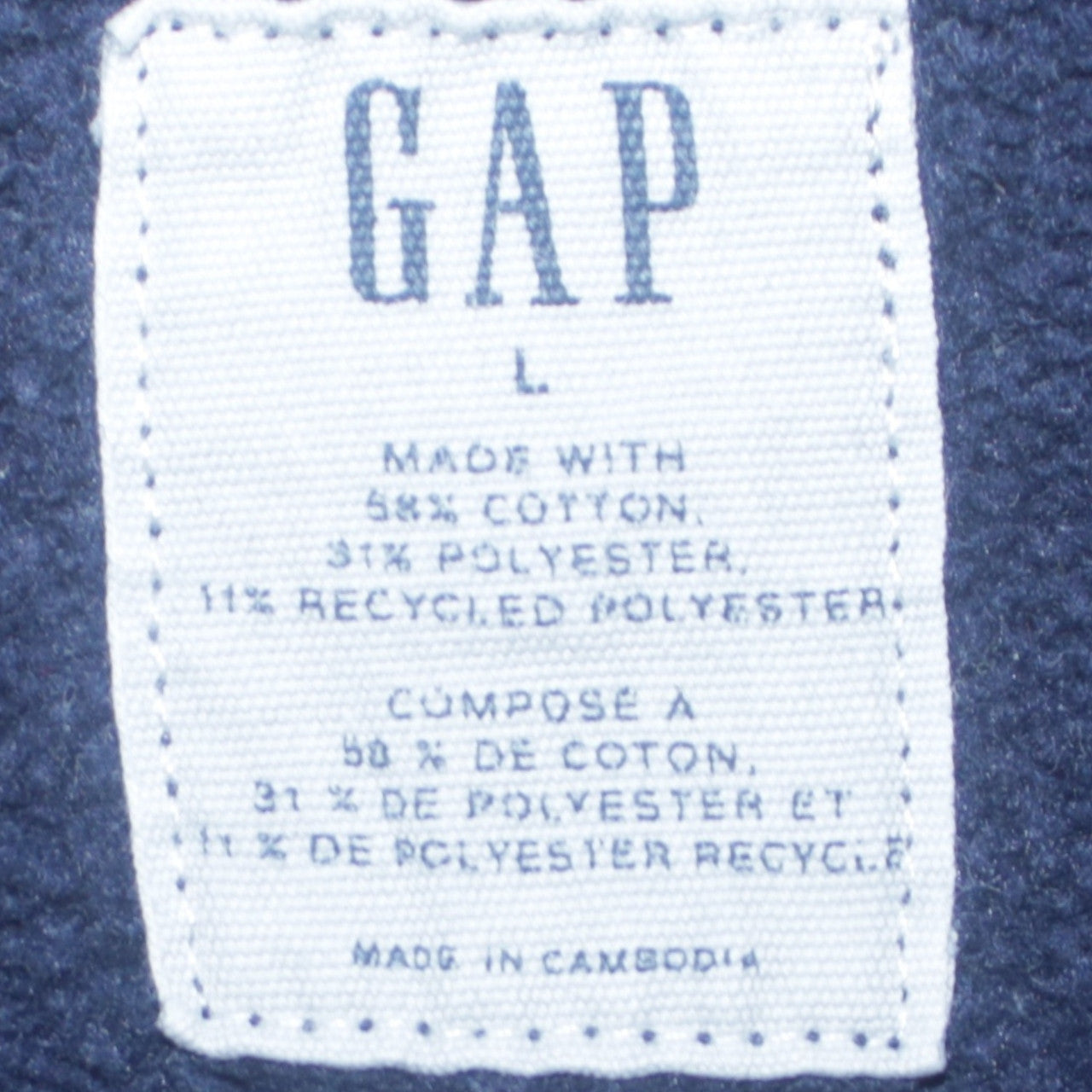 GAP Women Navy Blue Logo Crew Neck Pullover Sweatshirt L