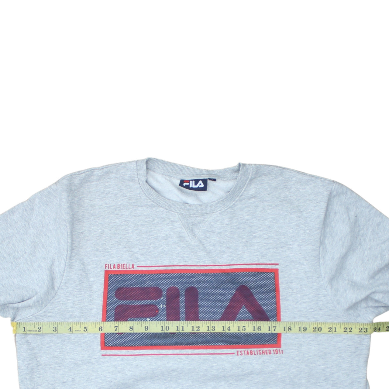 Fila Mens Grey Graphic Logo Pullover Sweatshirt Size L