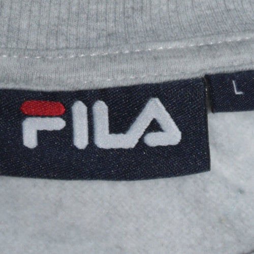 Fila Mens Grey Graphic Logo Pullover Sweatshirt Size L