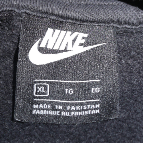 Nike Men's Black XL Pullover Hoodie with Logo Print