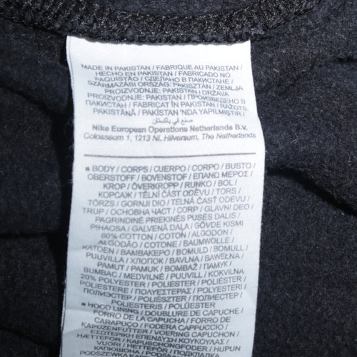 Nike Men's Black XL Pullover Hoodie with Logo Print