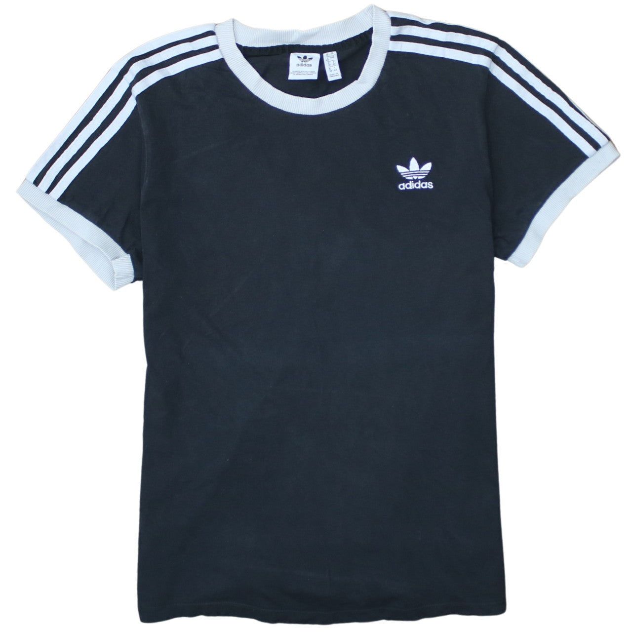 Adidas Women's Black Ringer Short Sleeve T-Shirt Size 12