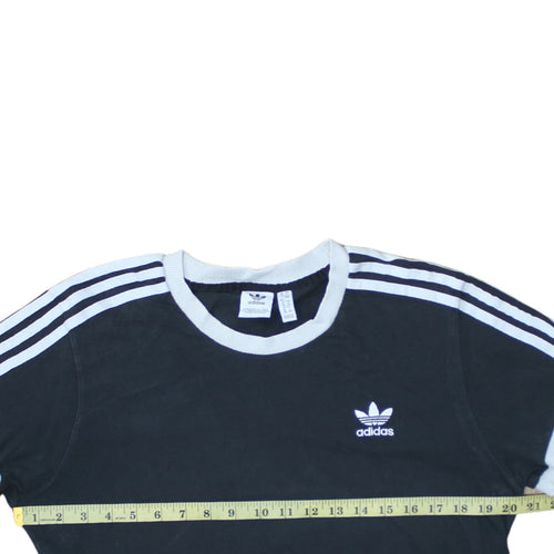 Adidas Women's Black Ringer Short Sleeve T-Shirt Size 12