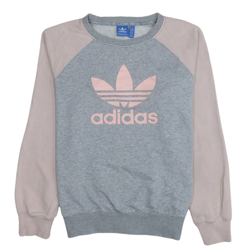 Adidas Women's Grey & Pink Logo Sweatshirt Size 14