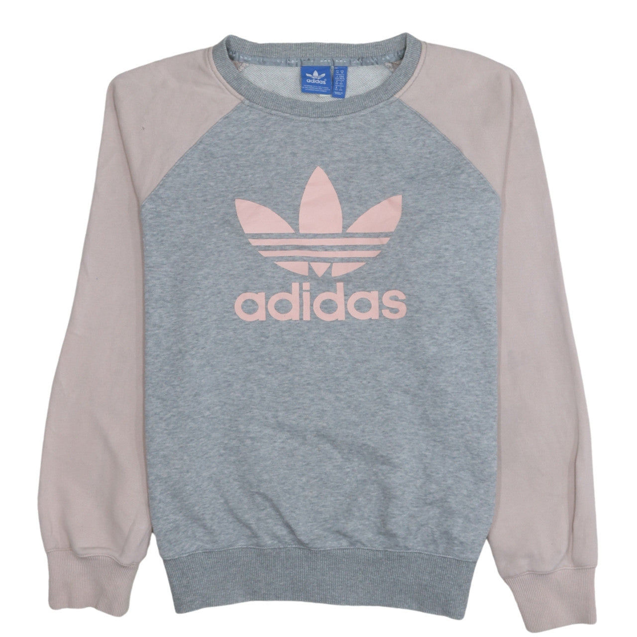 Adidas Women's Grey & Pink Logo Sweatshirt Size 14