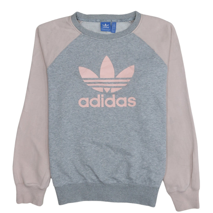 Adidas Women's Grey & Pink Logo Sweatshirt Size 14