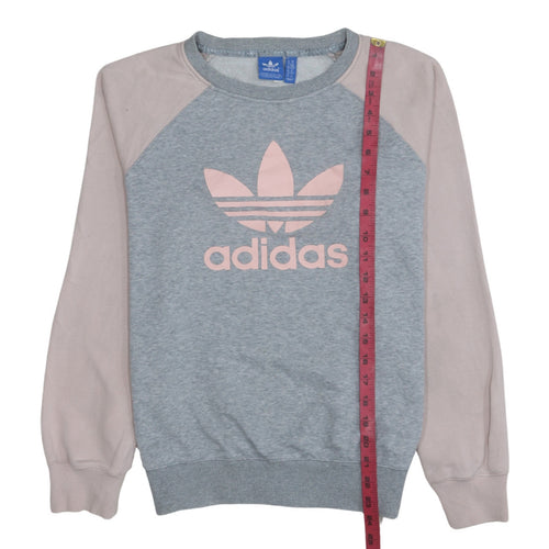Adidas Women's Grey & Pink Logo Sweatshirt Size 14