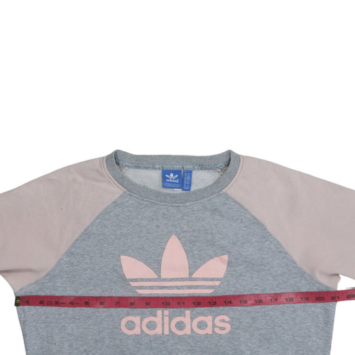 Adidas Women's Grey & Pink Logo Sweatshirt Size 14