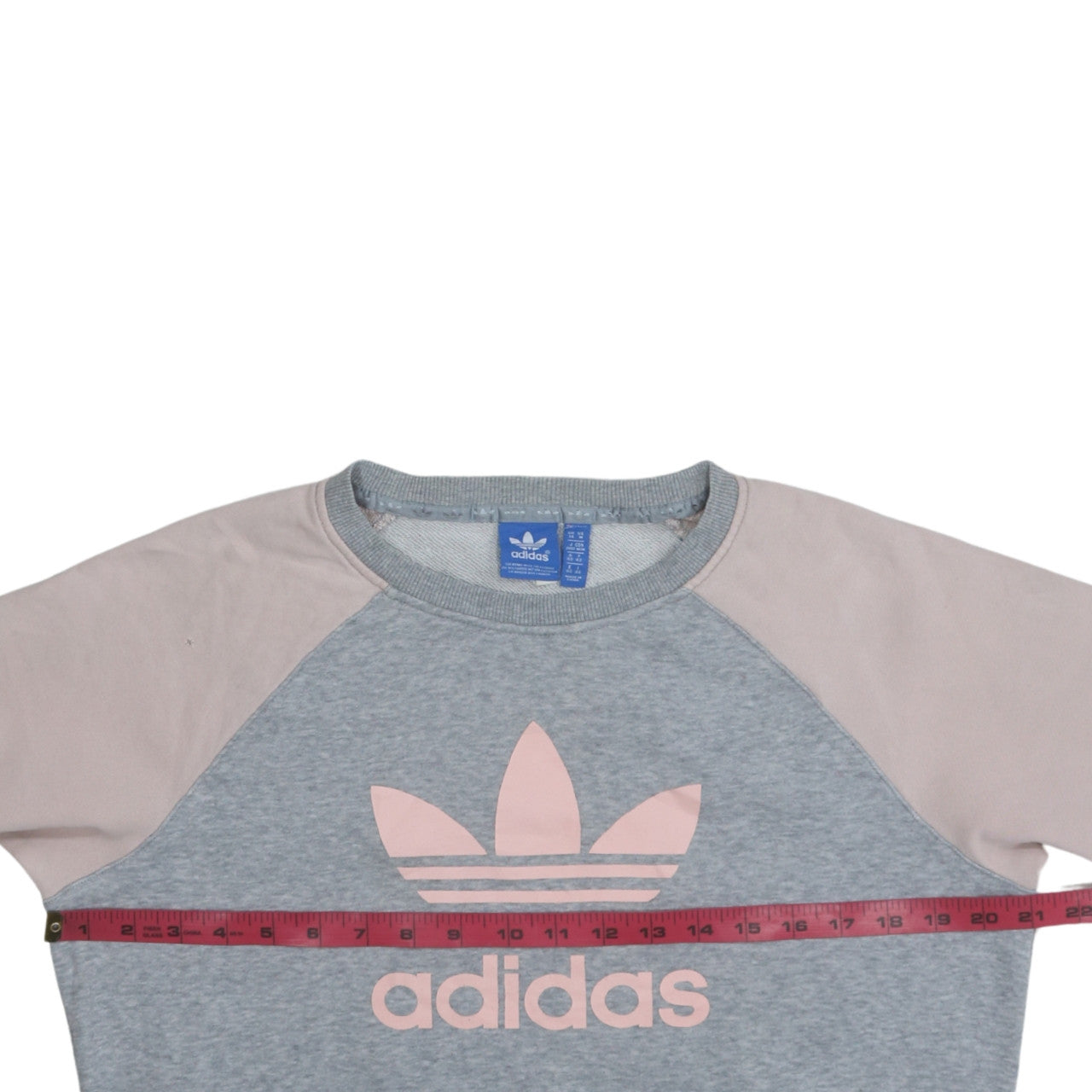 Adidas Women's Grey & Pink Logo Sweatshirt Size 14