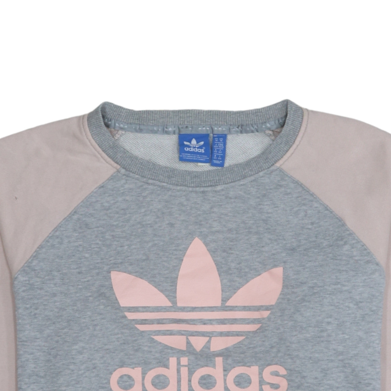 Adidas Women's Grey & Pink Logo Sweatshirt Size 14