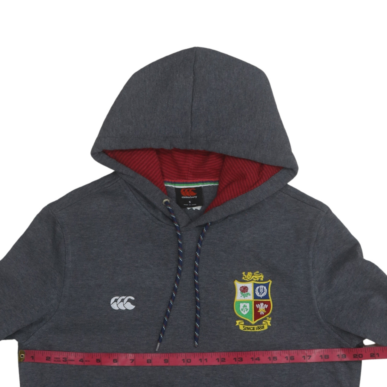 Canterbury Men's Grey Pullover Rugby Hoodie Size S Embroidered Logo