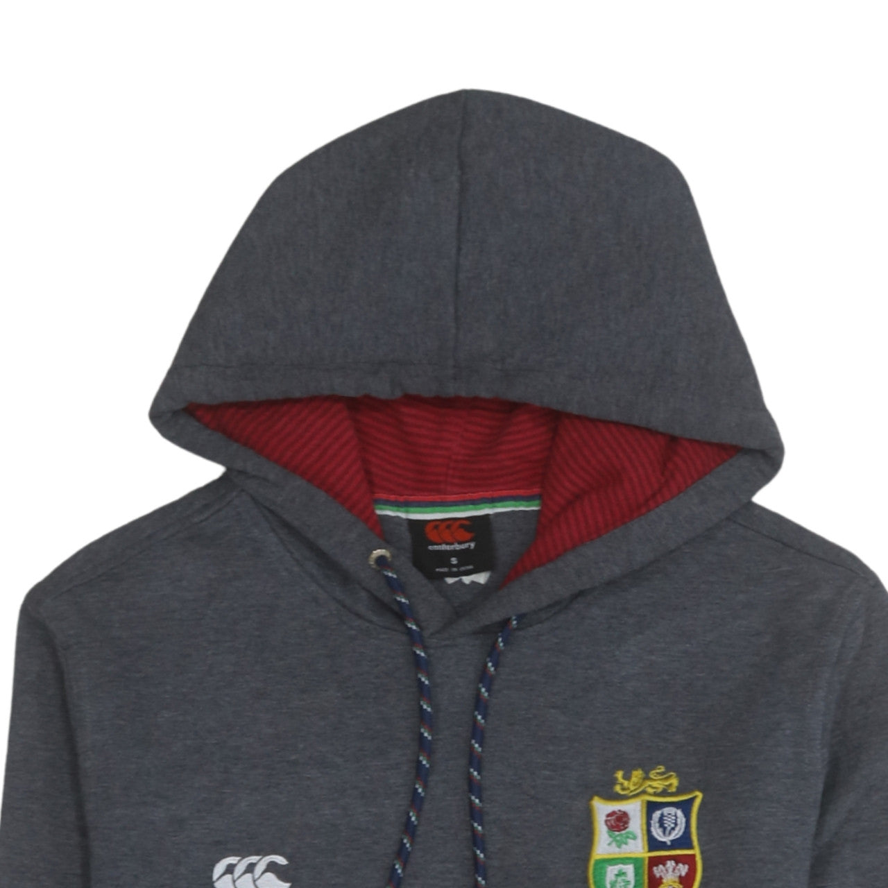 Canterbury Men's Grey Pullover Rugby Hoodie Size S Embroidered Logo