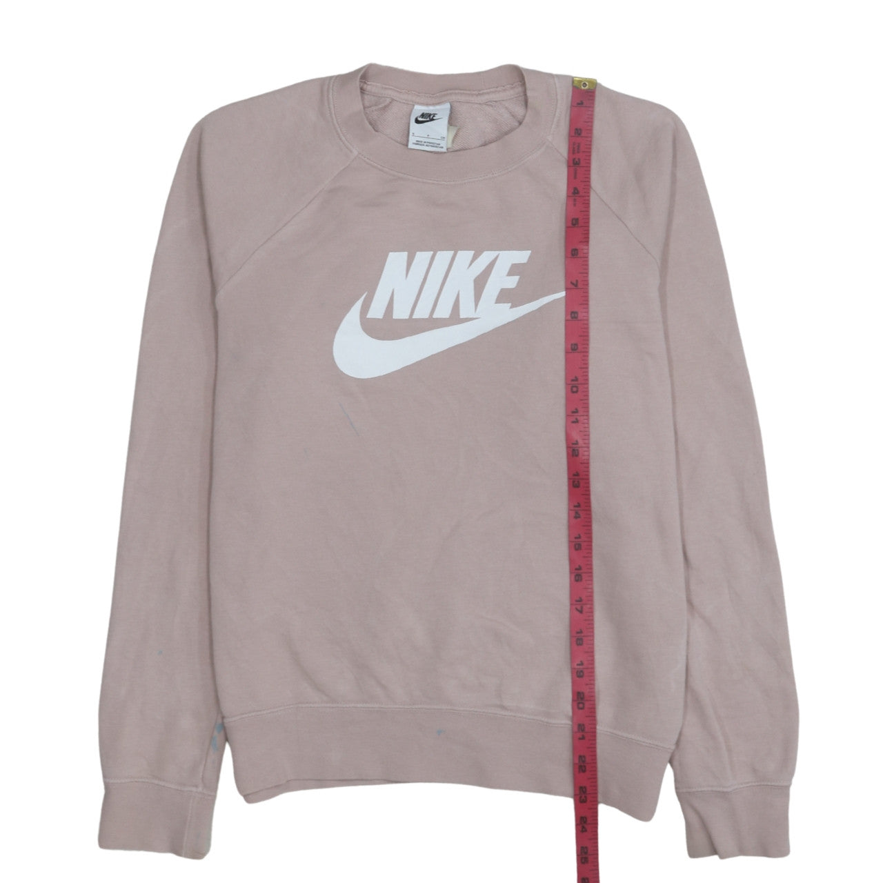 Nike Womens Pink Logo Pullover Sweatshirt Size S Crew Neck
