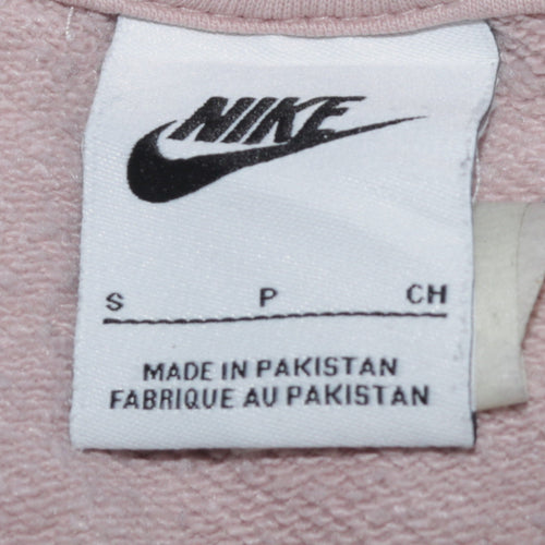 Nike Womens Pink Logo Pullover Sweatshirt Size S Crew Neck