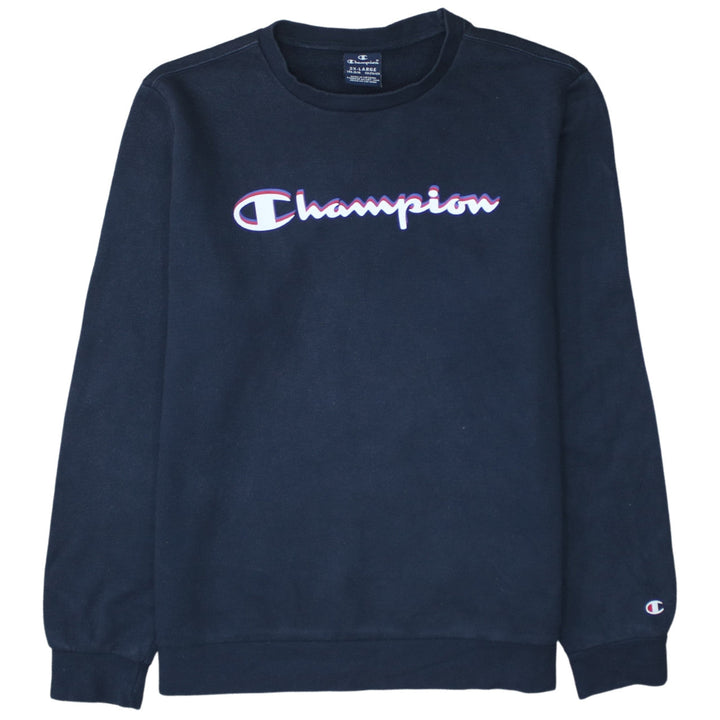 Champion Boys Black Pullover Sweatshirt 15-16 Years Logo Crew Neck Fleece
