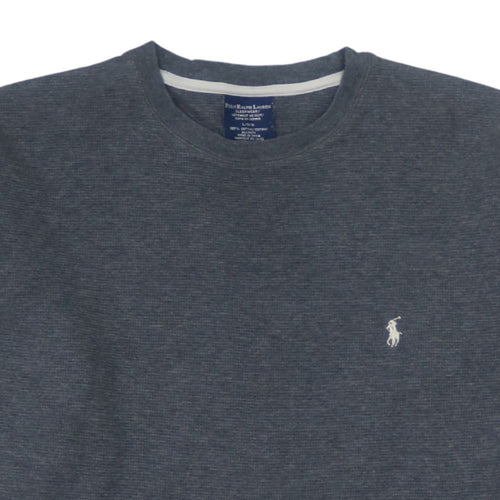 Polo Ralph Lauren Men Grey Long Sleeve Cotton Crew Pullover Sweatshirt L
