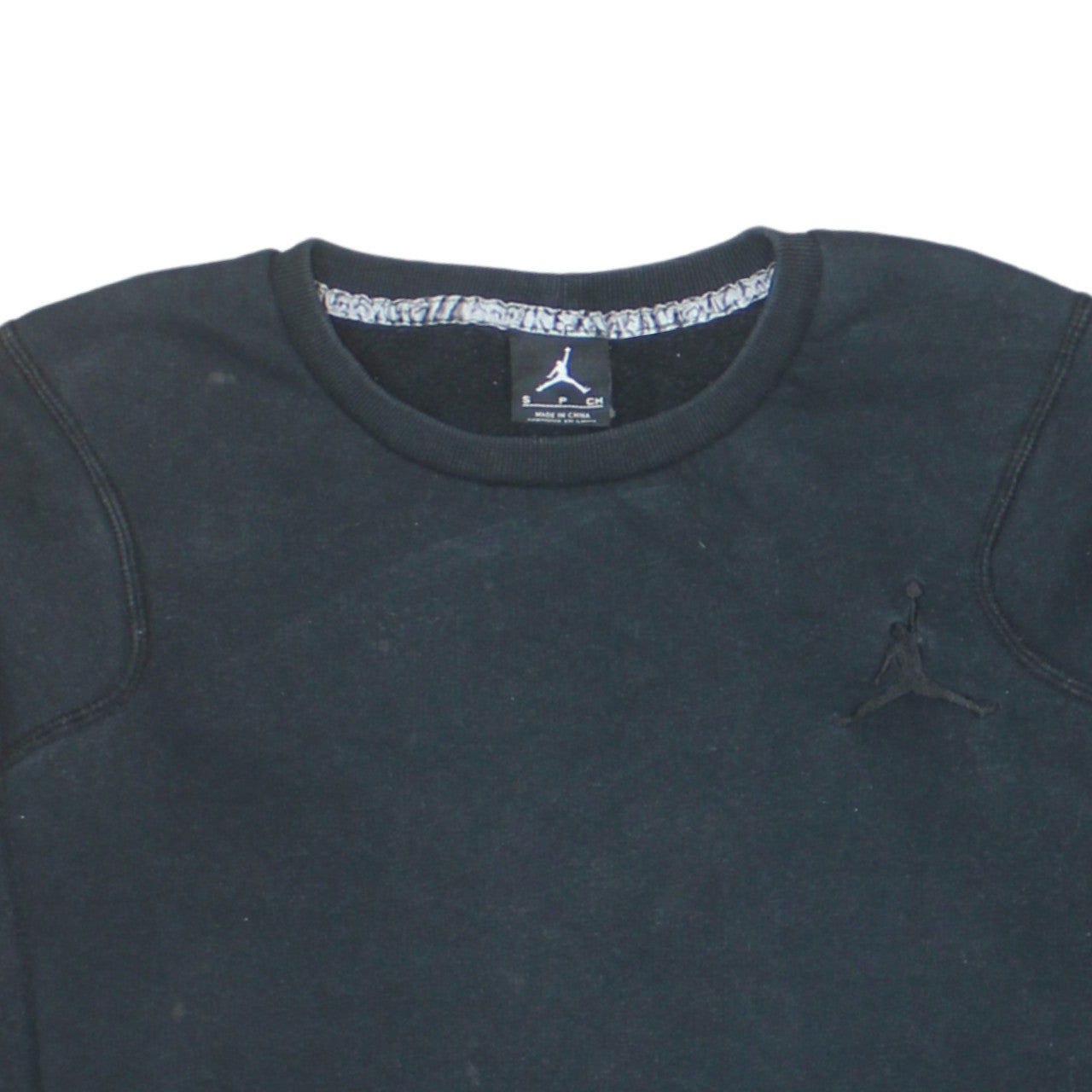 Nike Jordan Men's Black Small Crew Neck Fleece Sweatshirt