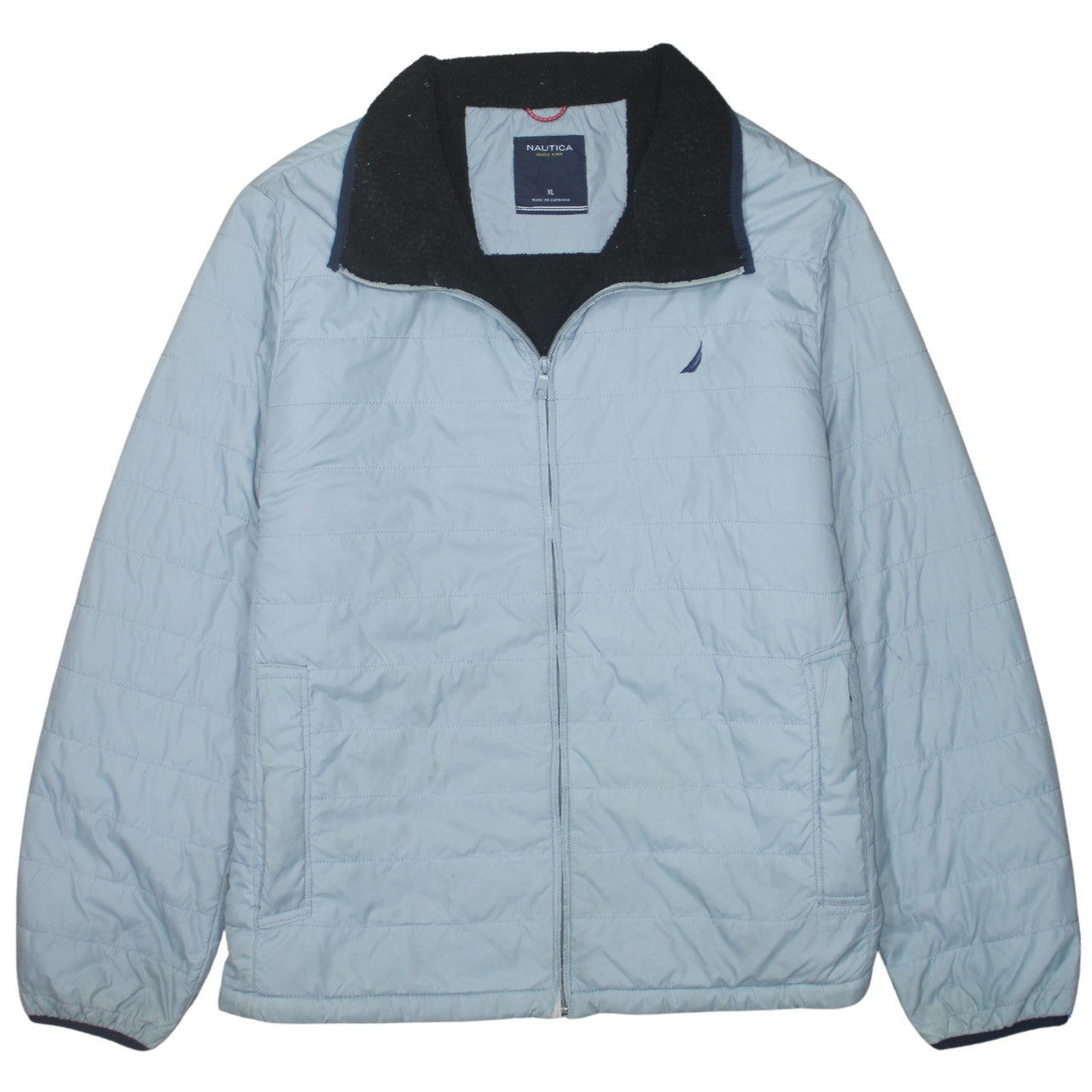 Nautica Men's Blue XL Quilted Full Zip Casual Jacket
