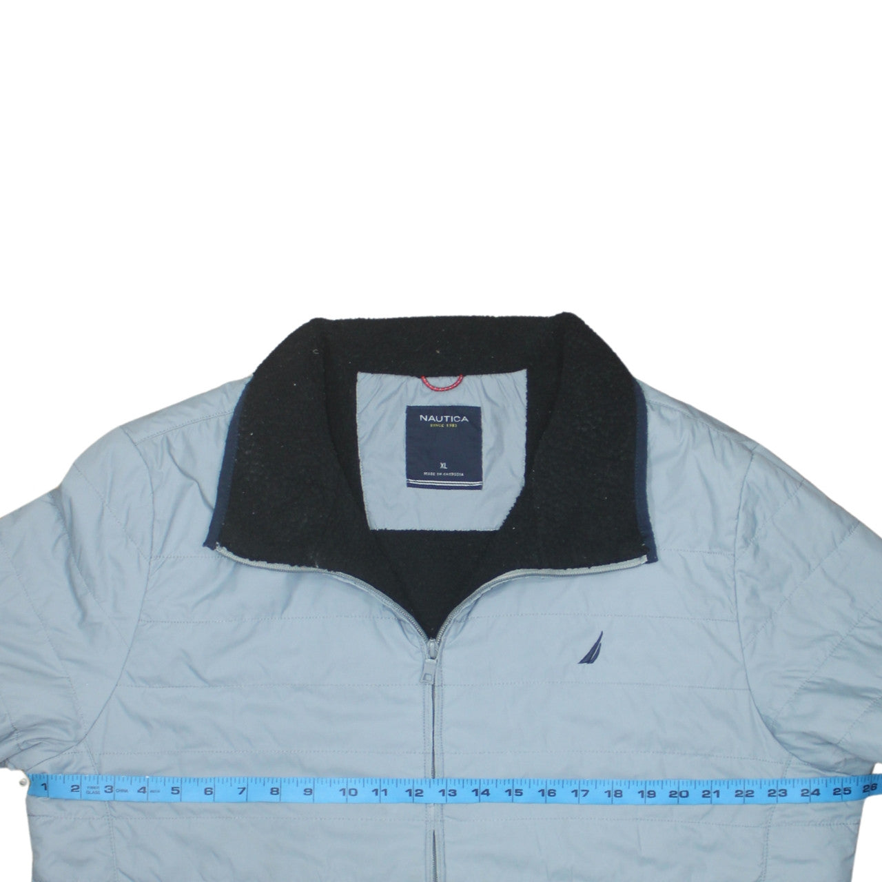 Nautica Men's Blue XL Quilted Full Zip Casual Jacket