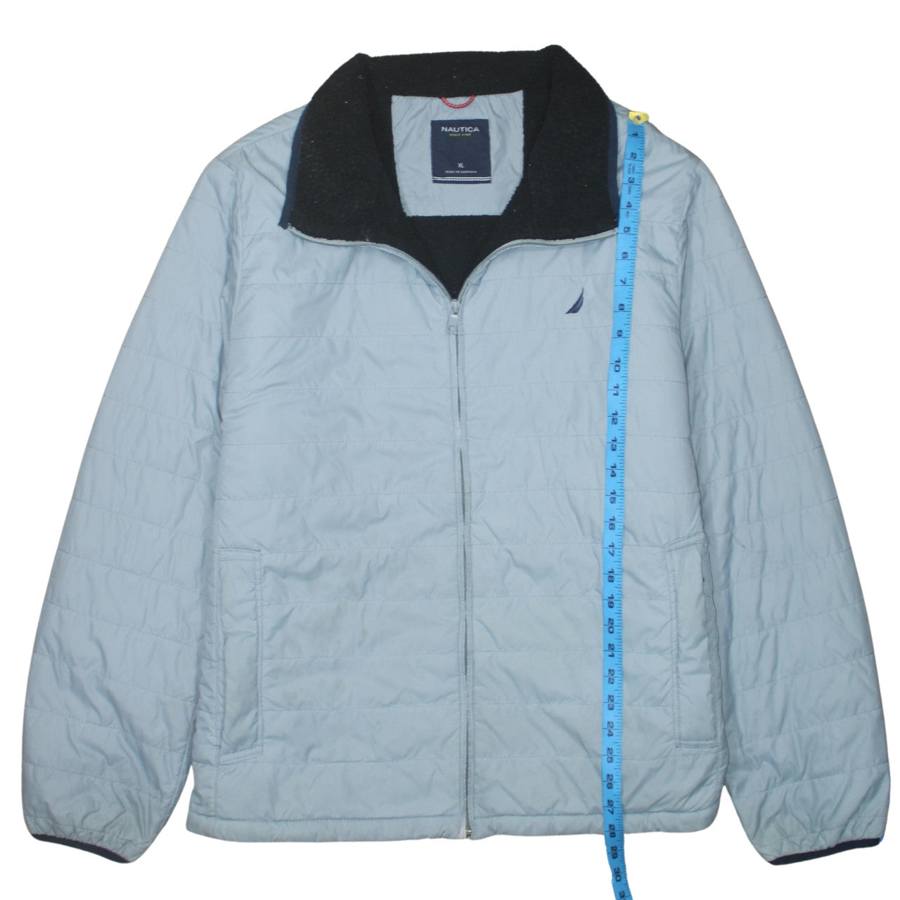 Nautica Men's Blue XL Quilted Full Zip Casual Jacket