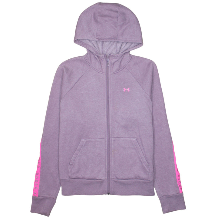 Under Armour Womens Purple Full Zip Hoodie Size M Cotton Blend