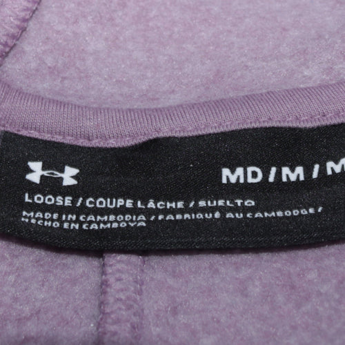 Under Armour Womens Purple Full Zip Hoodie Size M Cotton Blend