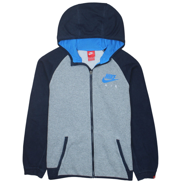 Nike Boys Grey Full Zip Hoodie XL 13-15 Years Fleece Colourblock Sportswear