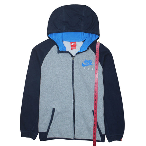 Nike Boys Grey Full Zip Hoodie XL 13-15 Years Fleece Colourblock Sportswear