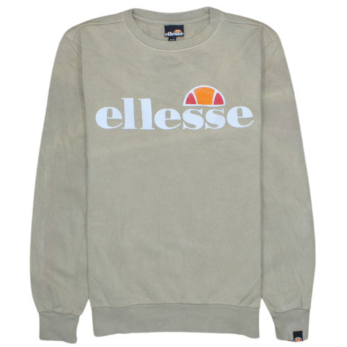 Ellesse Men's Beige XS Crew Neck Logo Sweatshirt