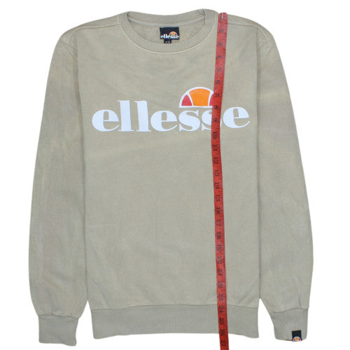 Ellesse Men's Beige XS Crew Neck Logo Sweatshirt