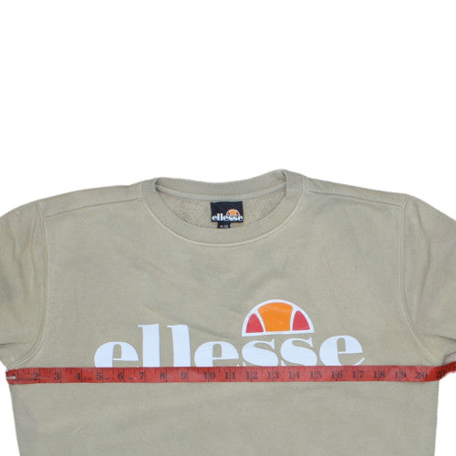 Ellesse Men's Beige XS Crew Neck Logo Sweatshirt