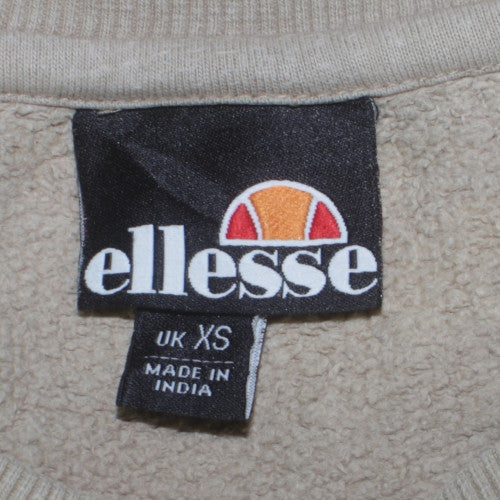 Ellesse Men's Beige XS Crew Neck Logo Sweatshirt