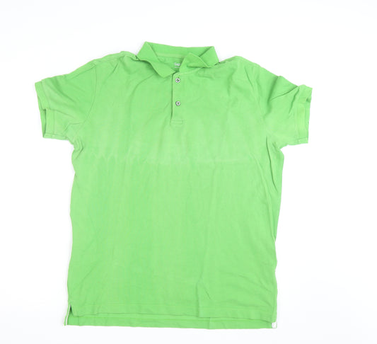 GAP Men's Green Cotton Polo Shirt Size L Short Sleeve Casual