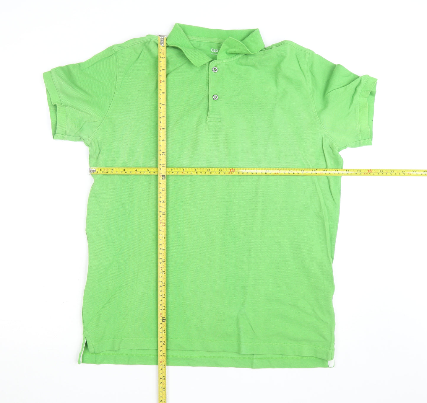 GAP Men's Green Cotton Polo Shirt Size L Short Sleeve Casual