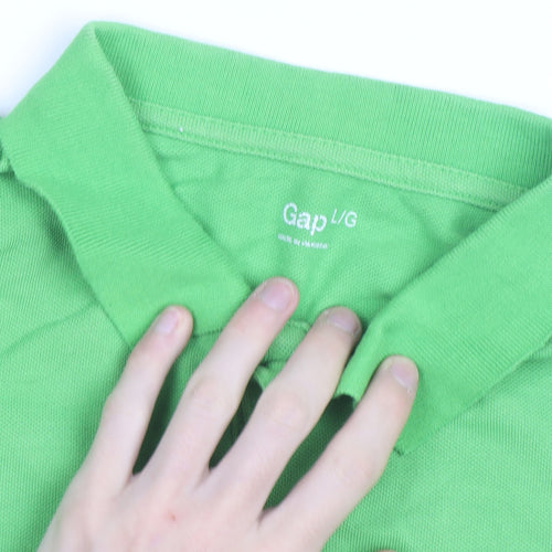 GAP Men's Green Cotton Polo Shirt Size L Short Sleeve Casual