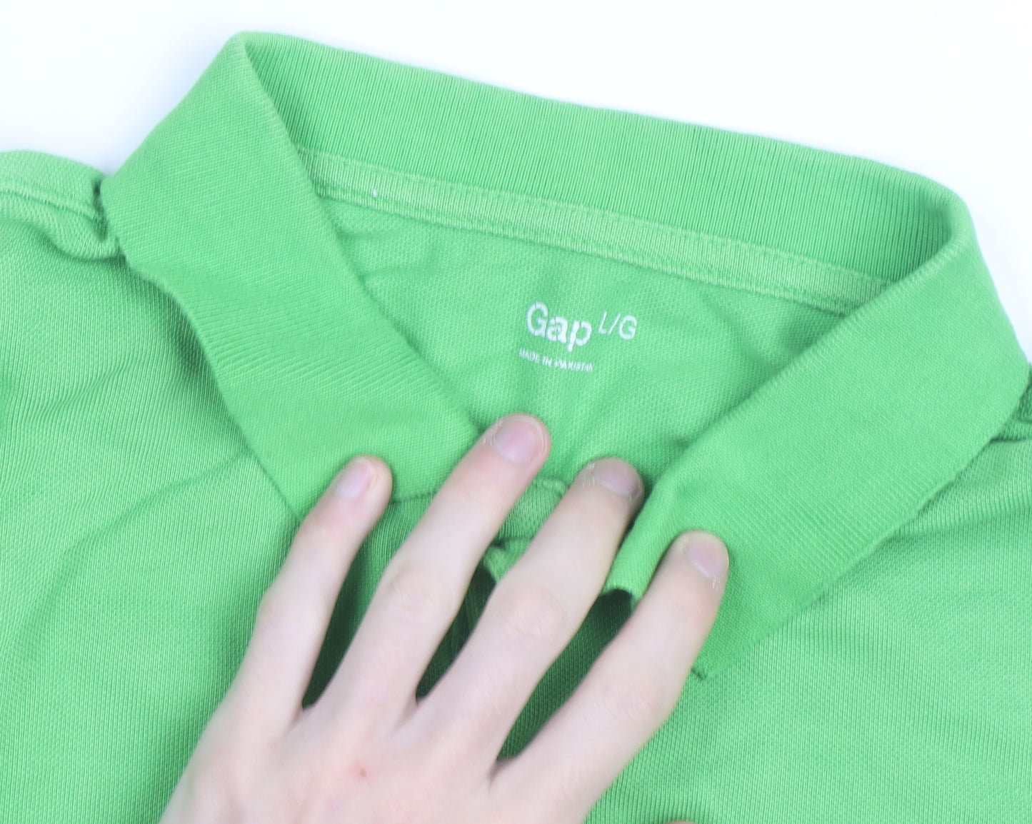 GAP Men's Green Cotton Polo Shirt Size L Short Sleeve Casual