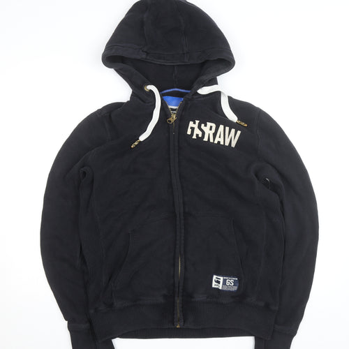 G-Star RAW Men's Black XL Full Zip Hooded Jumper