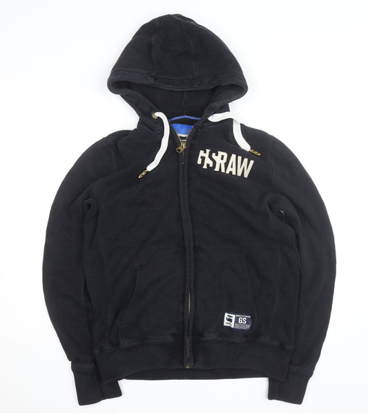 G-Star RAW Men's Black XL Full Zip Hooded Jumper