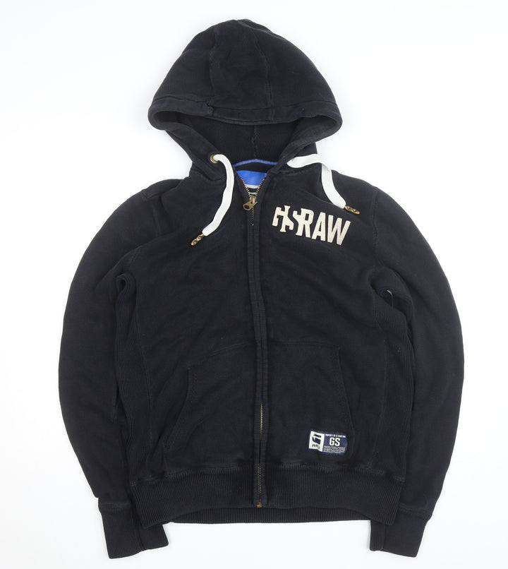 G-Star RAW Men's Black XL Full Zip Hooded Jumper