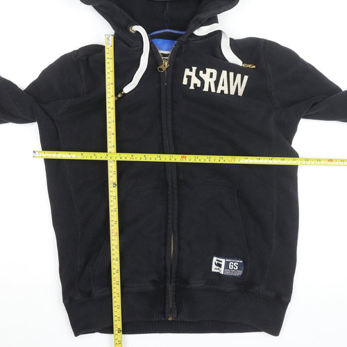 G-Star RAW Men's Black XL Full Zip Hooded Jumper