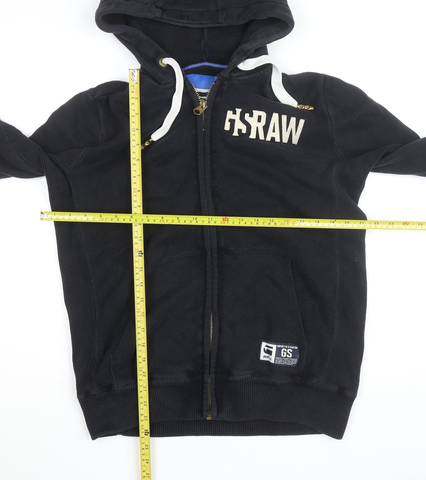 G-Star RAW Men's Black XL Full Zip Hooded Jumper