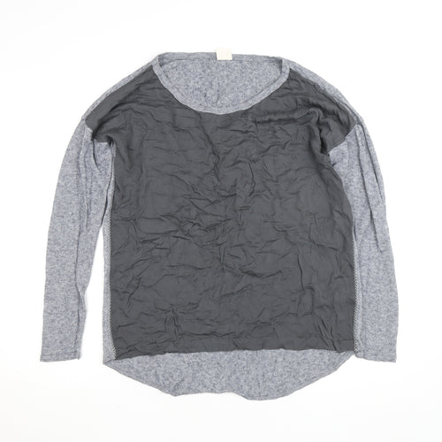 Yaya Men's Grey Long Sleeve Casual Top Large Cotton Blend